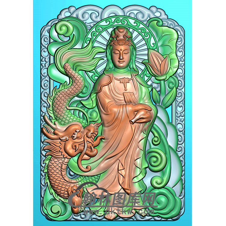 御龙观音精雕图（YGY-131)展示