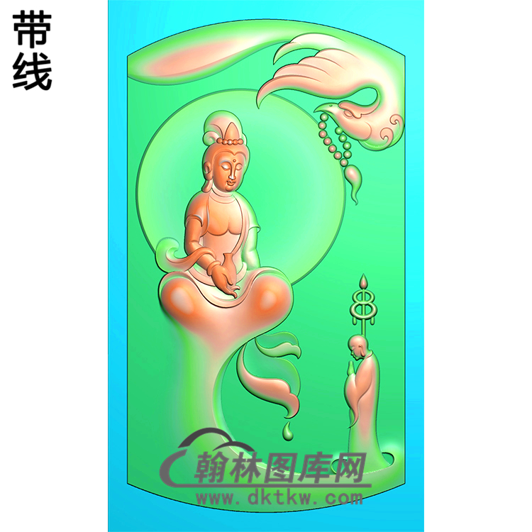 凤观音菩萨精品挂件精雕图（ZGY-335)展示