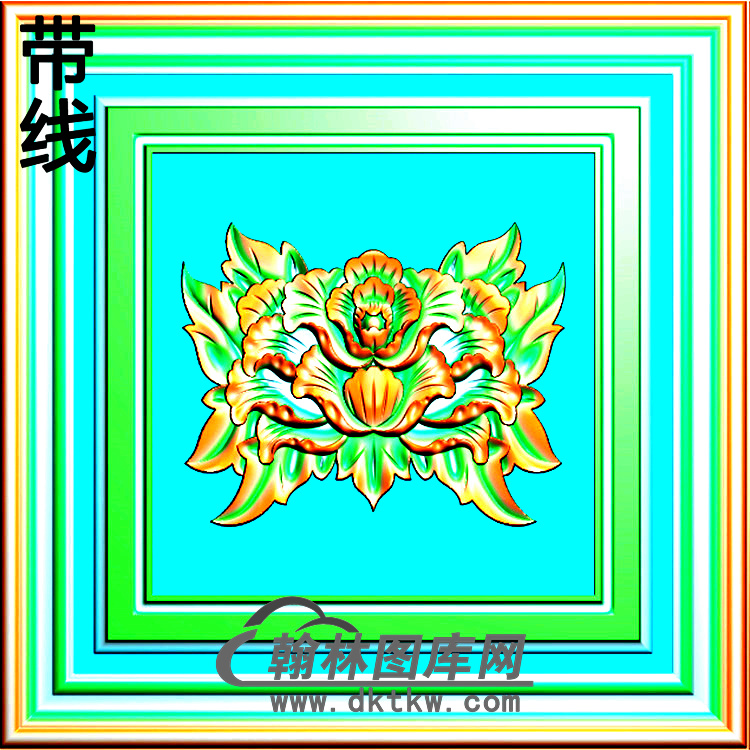 方形洋花精雕图（FXH-029）展示