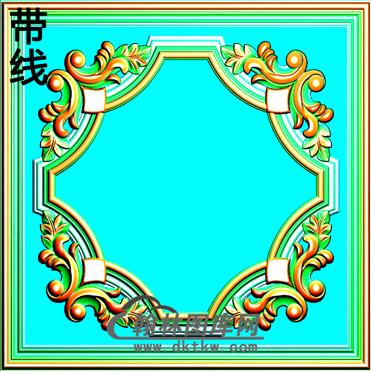 方形洋花精雕图（FXH-030）展示