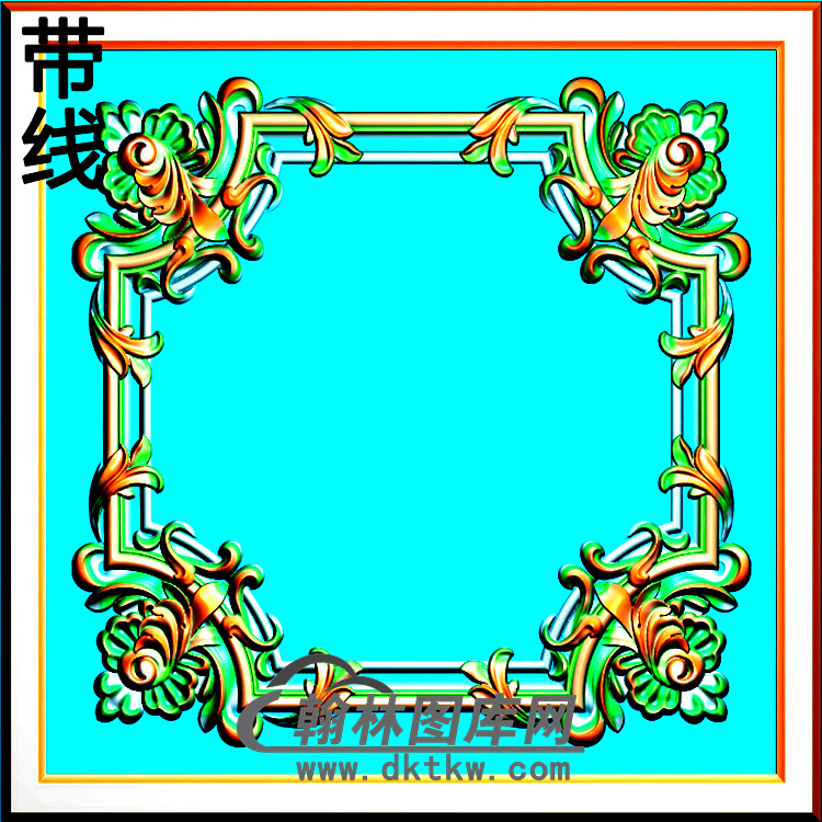 方形洋花精雕图（FXH-033）展示