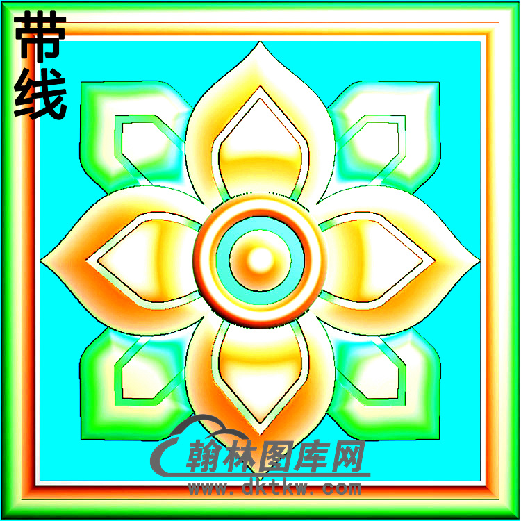 方形洋花精雕图（FXH-043）展示