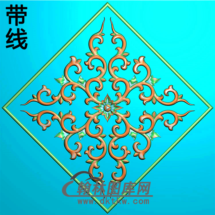 方形洋花精雕图（FXH-051）展示