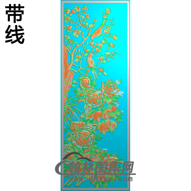 牡丹花鸟铝雕精雕图（TM-0244）展示