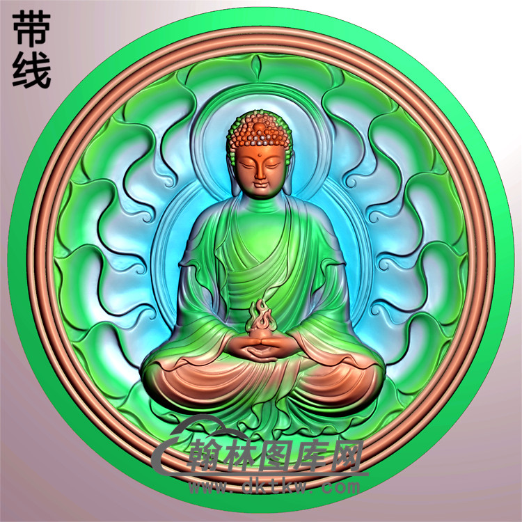 圆框坐姿佛像精雕图（ZFX-141)展示