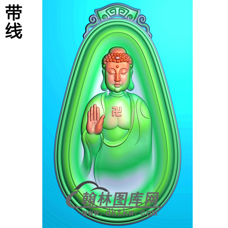带框坐姿佛像精雕图（ZFX-146)展示
