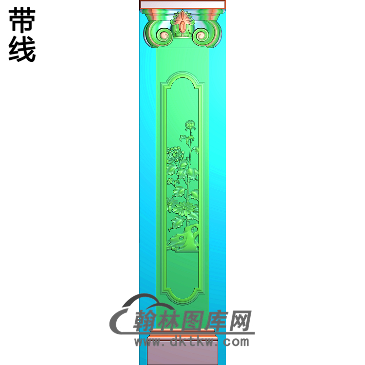 柱头菊花柱板精雕图(ZB-050)展示