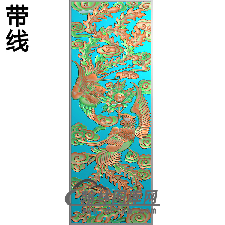 凤凰牡丹铝雕精雕图（TM-325）展示