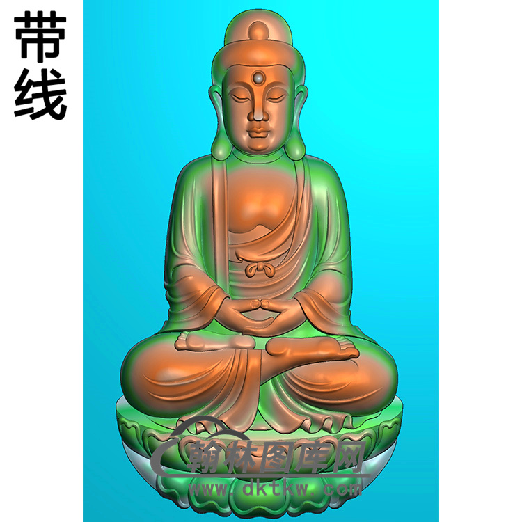 莲花座坐姿佛像精雕图（ZFX-192)展示