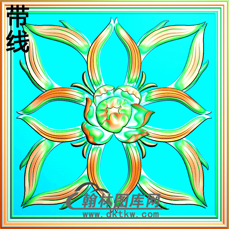 欧式方形洋花精雕图（FXH-058）展示