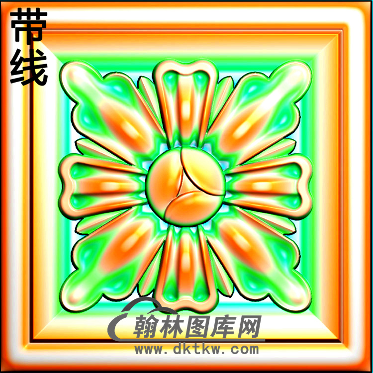 欧式方形洋花精雕图（FXH-079）展示