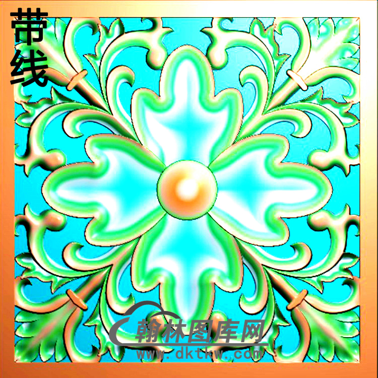 欧式方形洋花精雕图（FXH-091）展示