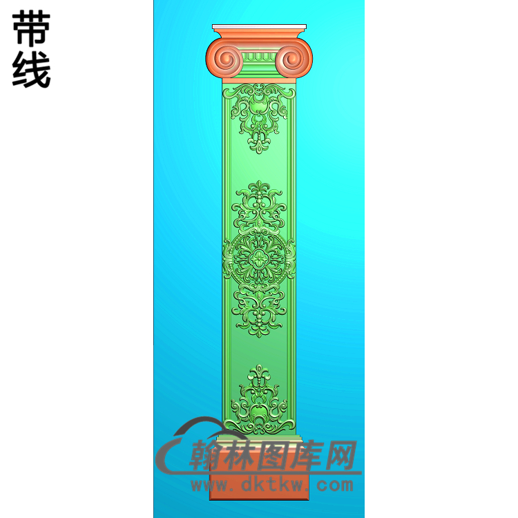 复杂洋花柱板精雕图(ZB-078)展示