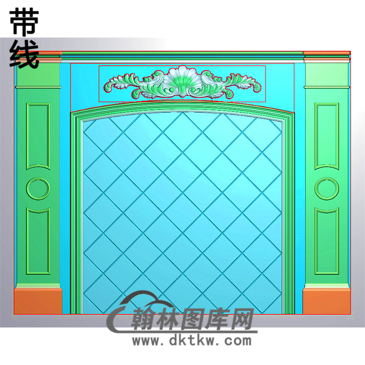 整体背景墙精雕图(BJQ-010)展示