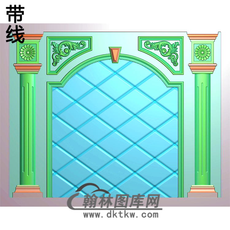 整体背景墙精雕图(BJQ-016)展示