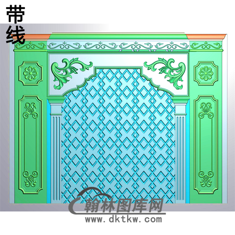 整体背景墙精雕图(BJQ-027)展示