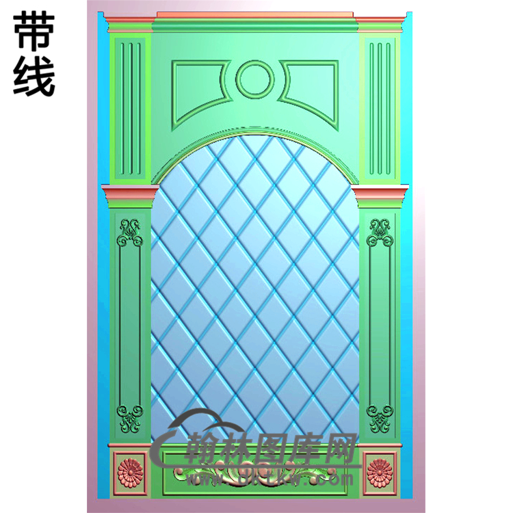简易整体背景墙精雕图(BJQ-030)展示