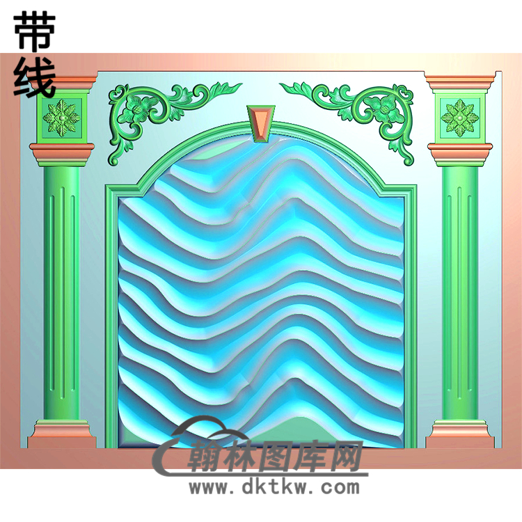 整体背景墙精雕图(BJQ-035)展示