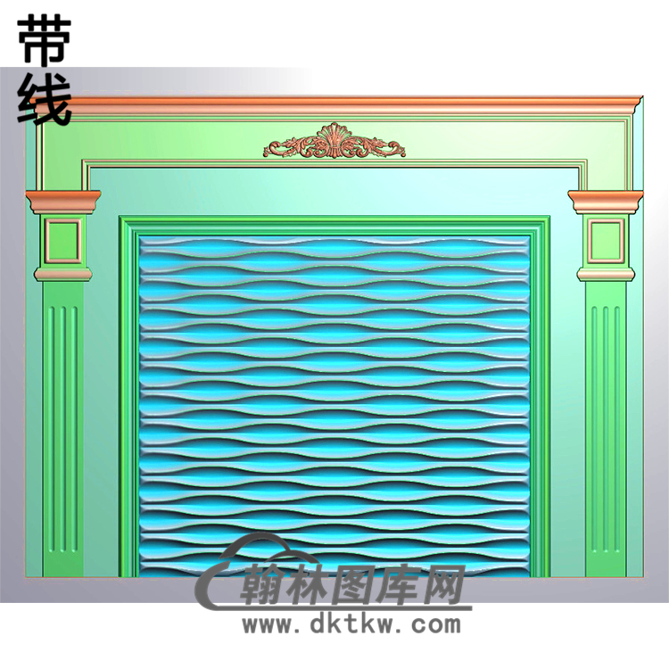 波纹整体背景墙精雕图(BJQ-036)展示