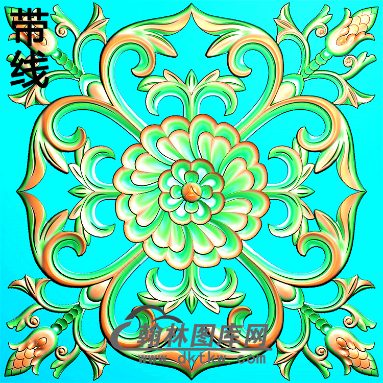 欧式方形洋花精雕图（FXH-134）展示