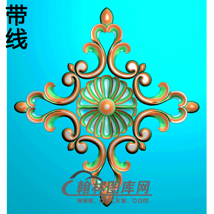 欧式方形洋花精雕图（FXH-135）展示