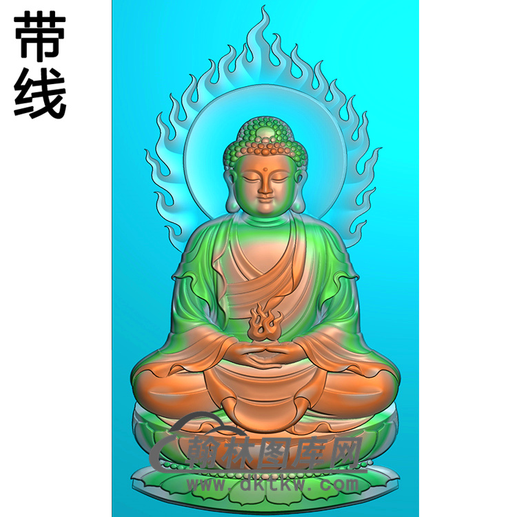 背光坐莲坐姿佛像精雕图（ZFX-234)展示