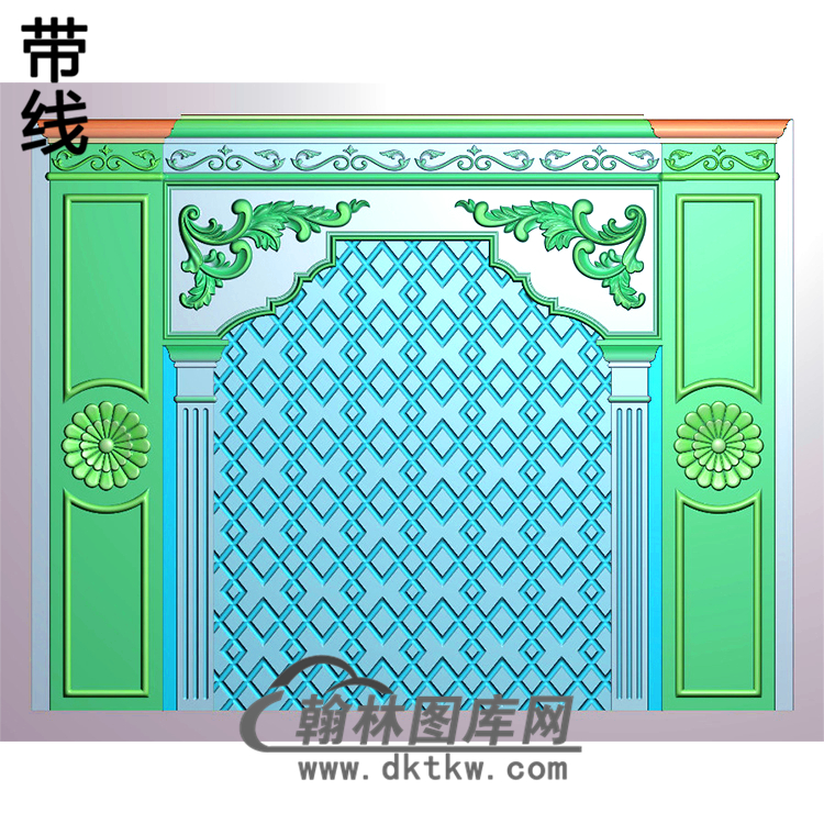整体背景墙精雕图(BJQ-046)展示