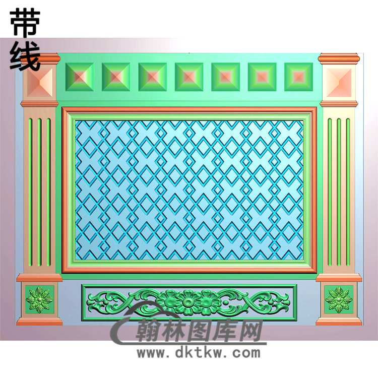 造型整体背景墙精雕图(BJQ-047)展示