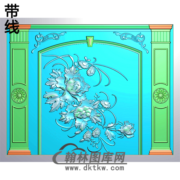 整体背景墙精雕图(BJQ-054)展示