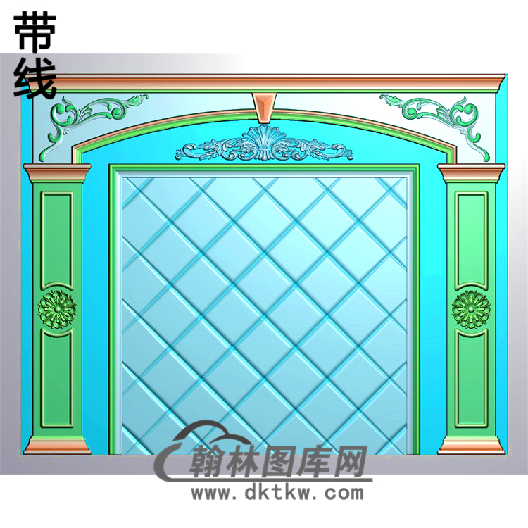 整体背景墙精雕图(BJQ-055)展示