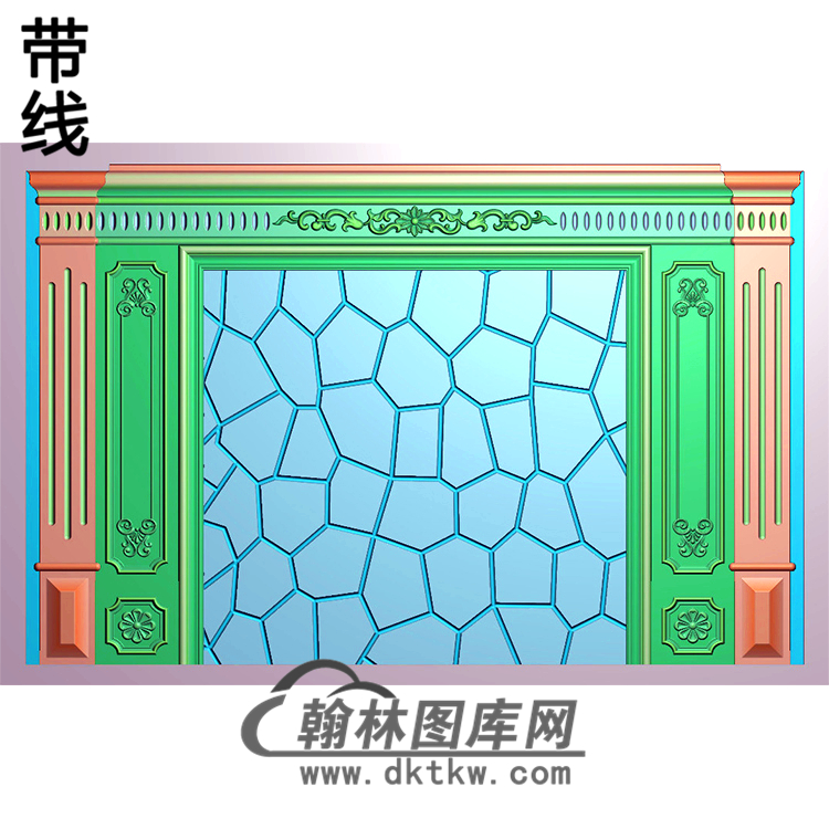 整体背景墙精雕图(BJQ-073)展示