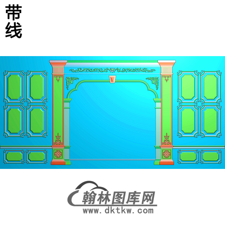 整体背景墙精雕图(BJQ-085)展示