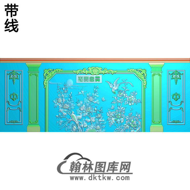 整体背景墙精雕图(BJQ-091)展示