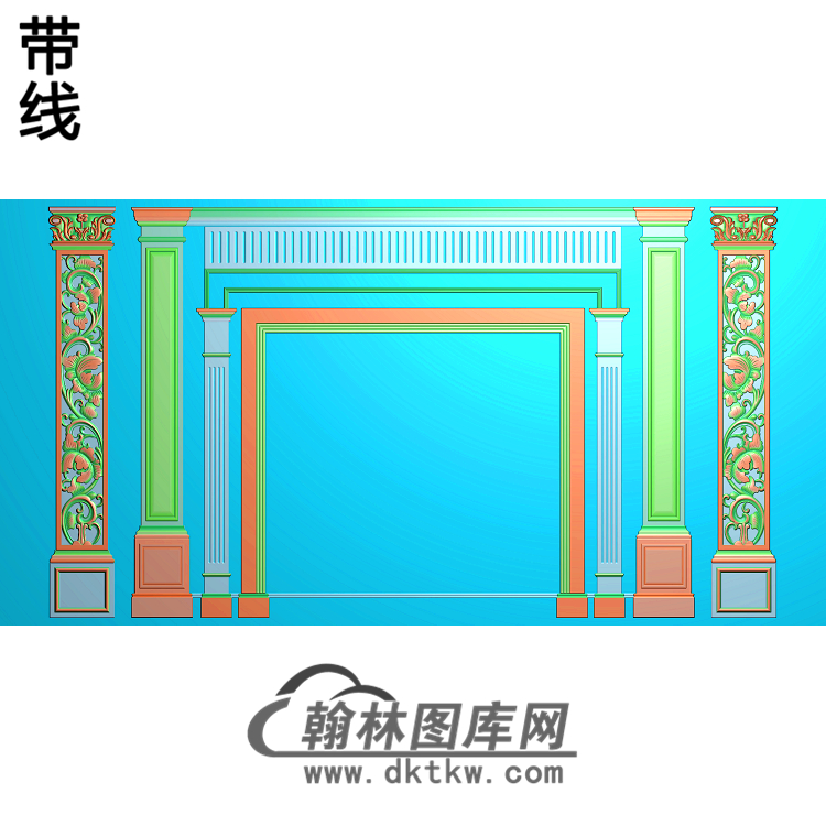 整体背景墙精雕图(BJQ-096)展示