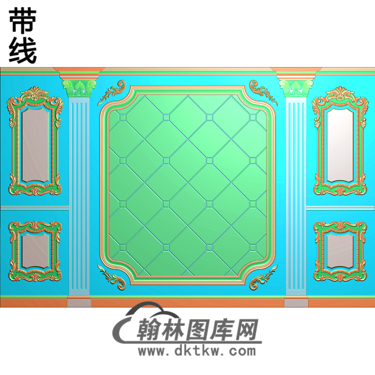 整体背景墙精雕图(BJQ-099)展示