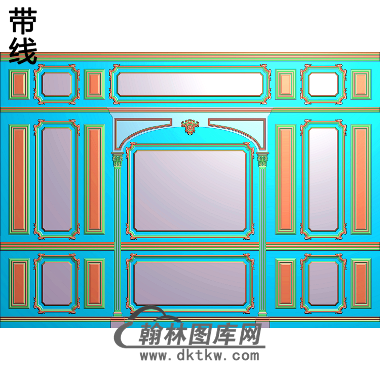 整体背景墙精雕图(BJQ-102)展示