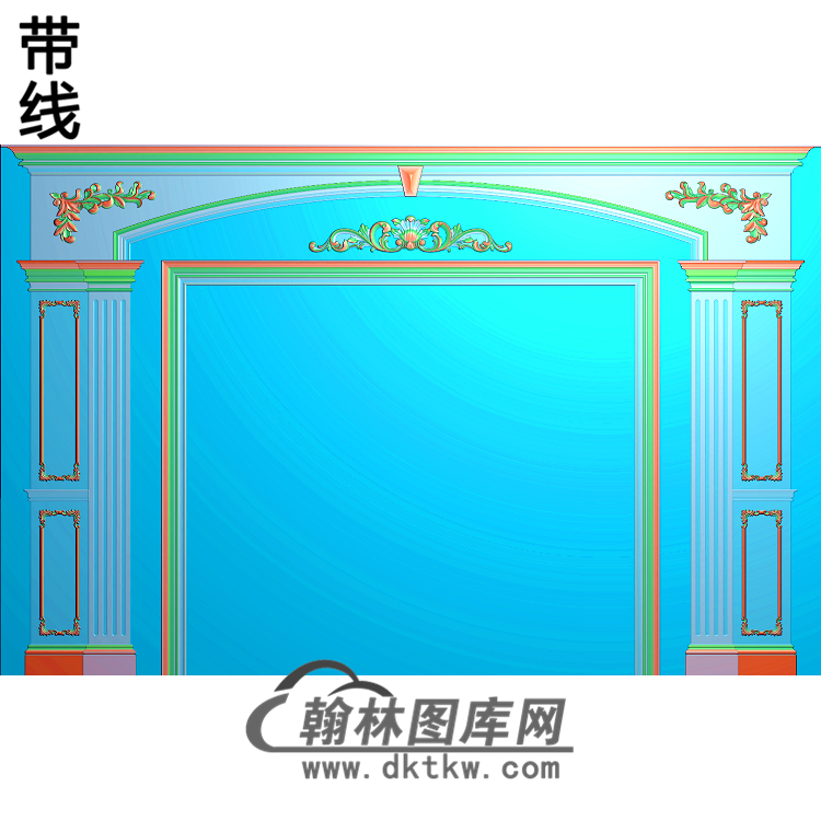 整体背景墙精雕图(BJQ-103)展示
