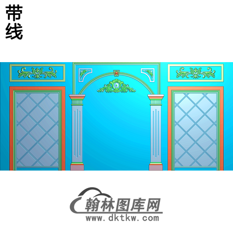 整体背景墙精雕图(BJQ-104)展示