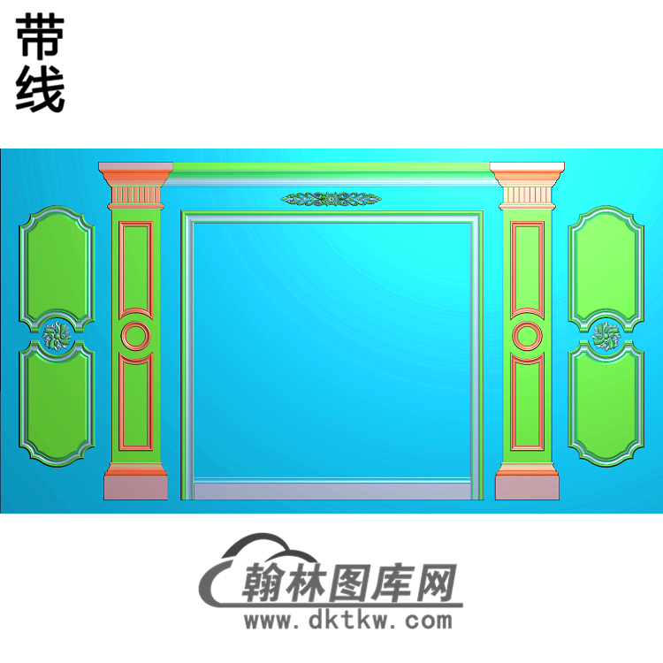 整体背景墙精雕图(BJQ-106)展示
