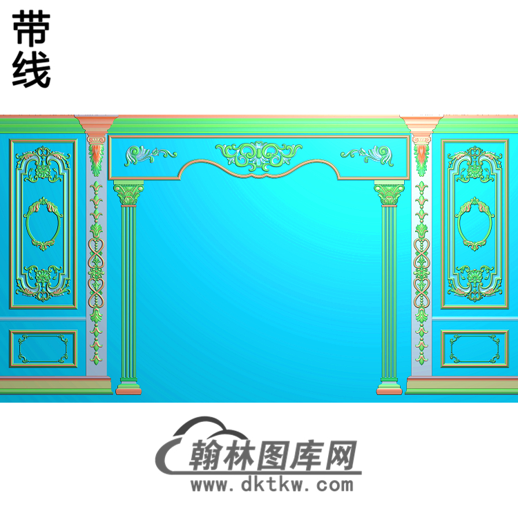 整体背景墙精雕图(BJQ-114)展示
