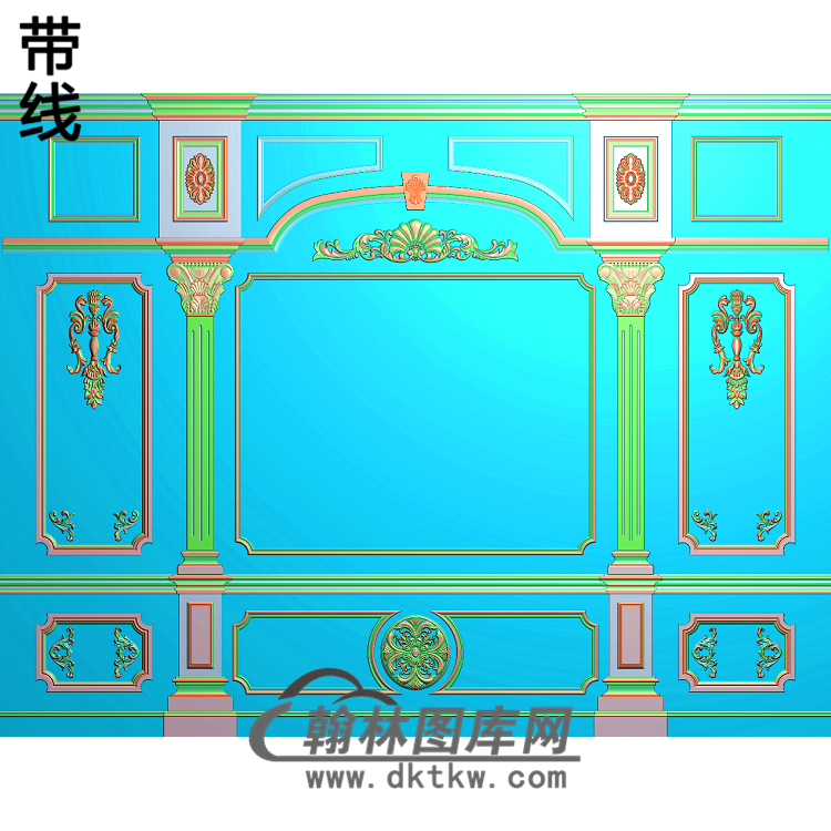 整体背景墙精雕图(BJQ-116)展示