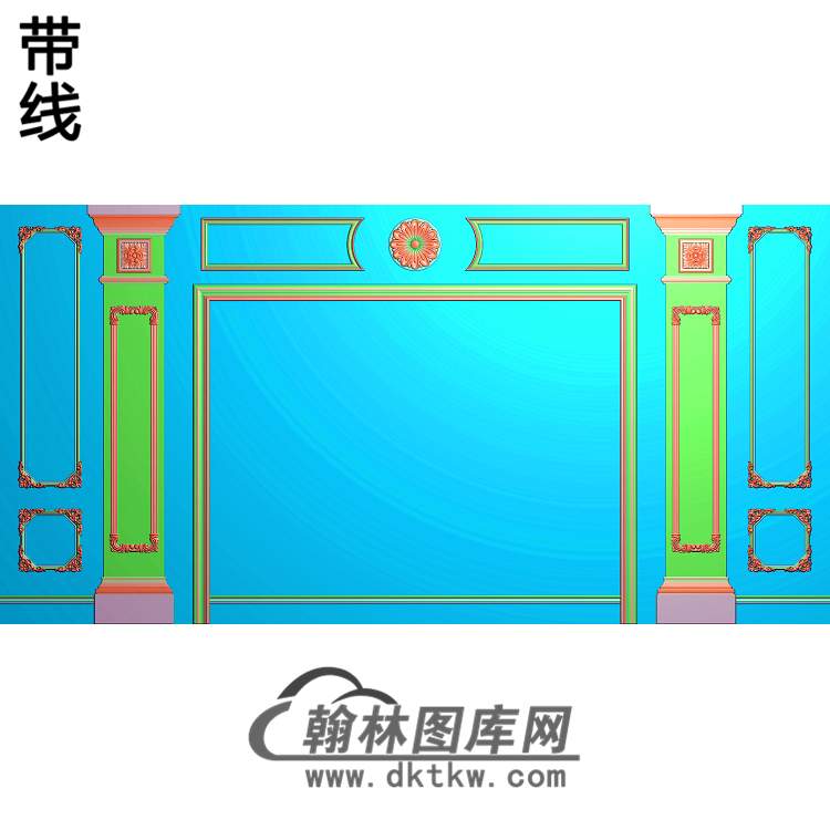 整体背景墙精雕图(BJQ-117)展示