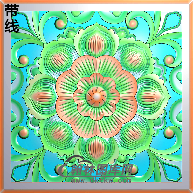 欧式方形洋花精雕图（FXH-262）展示