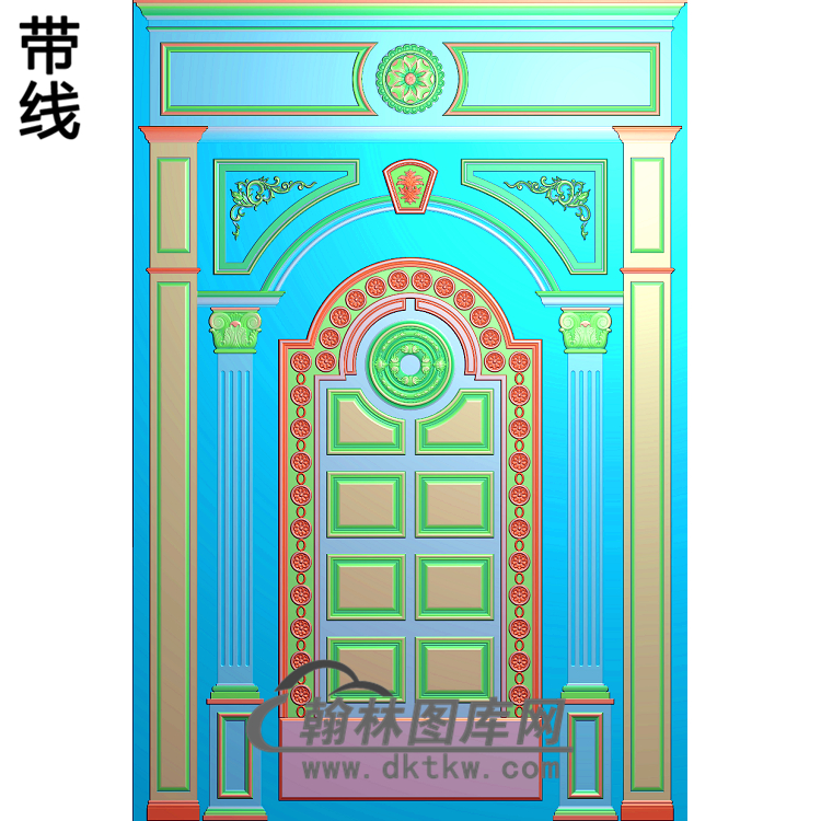 整体背景墙精雕图(BJQ-133)展示