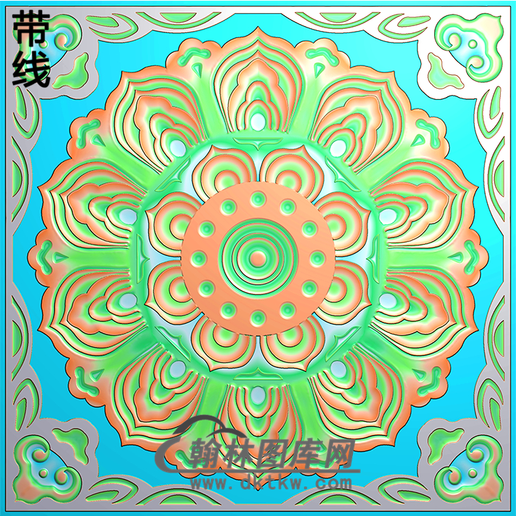 欧式方形洋花精雕图（FXH-270）展示
