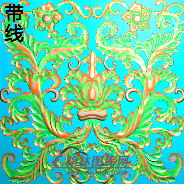 欧式方形洋花精雕图（FXH-295）展示
