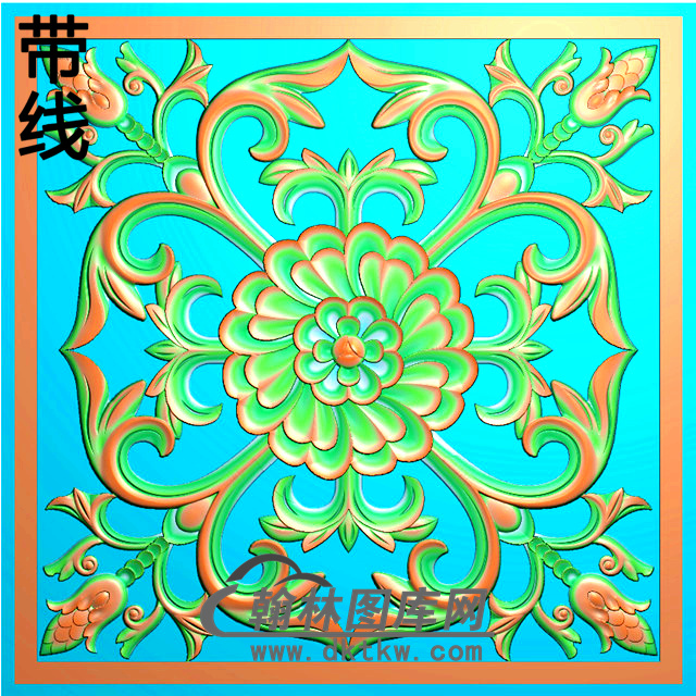 欧式方形洋花精雕图（FXH-301）展示