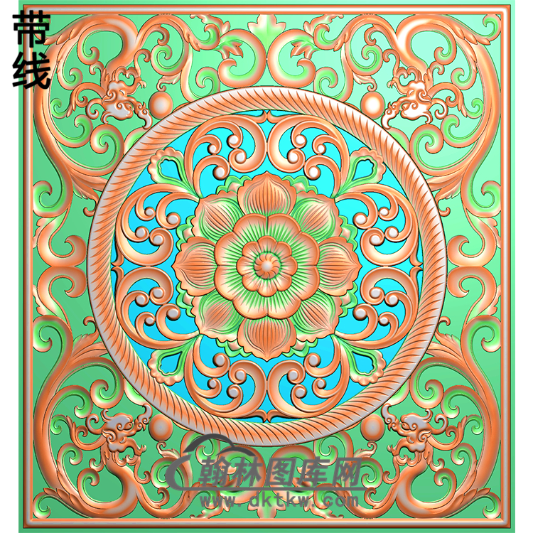 欧式方形洋花精雕图（FXH-304）展示