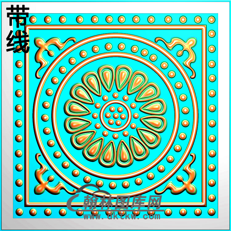 欧式方形洋花精雕图（FXH-321）展示