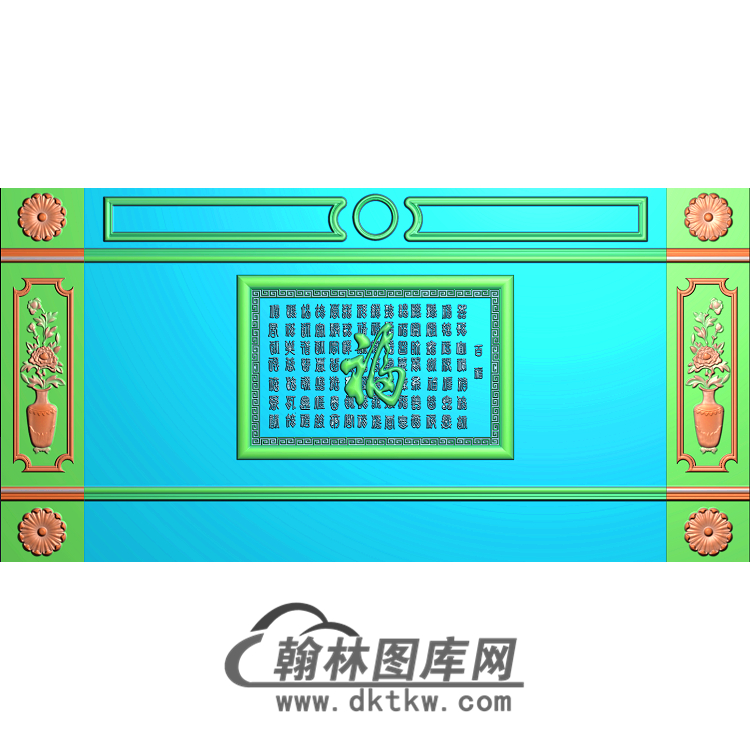 百福整体背景墙精雕图(BJQ-159)展示